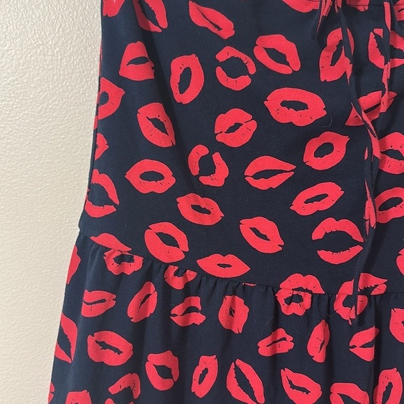 Marc by Marc Jacobs Pucker Up Strapless Dress Lips Print Navy & Red Sz Large NWT - Picture 7 of 15